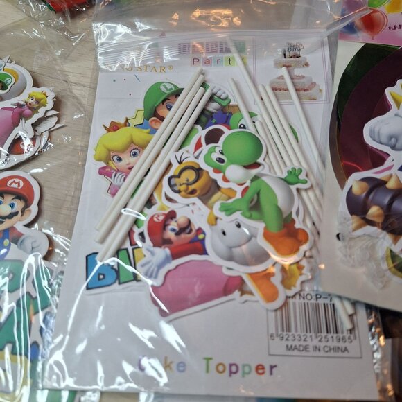 Super Mario Themed Birthday Party Supplies Cake Toppers Banner‎ Tablecloth Toad - Picture 10 of 10